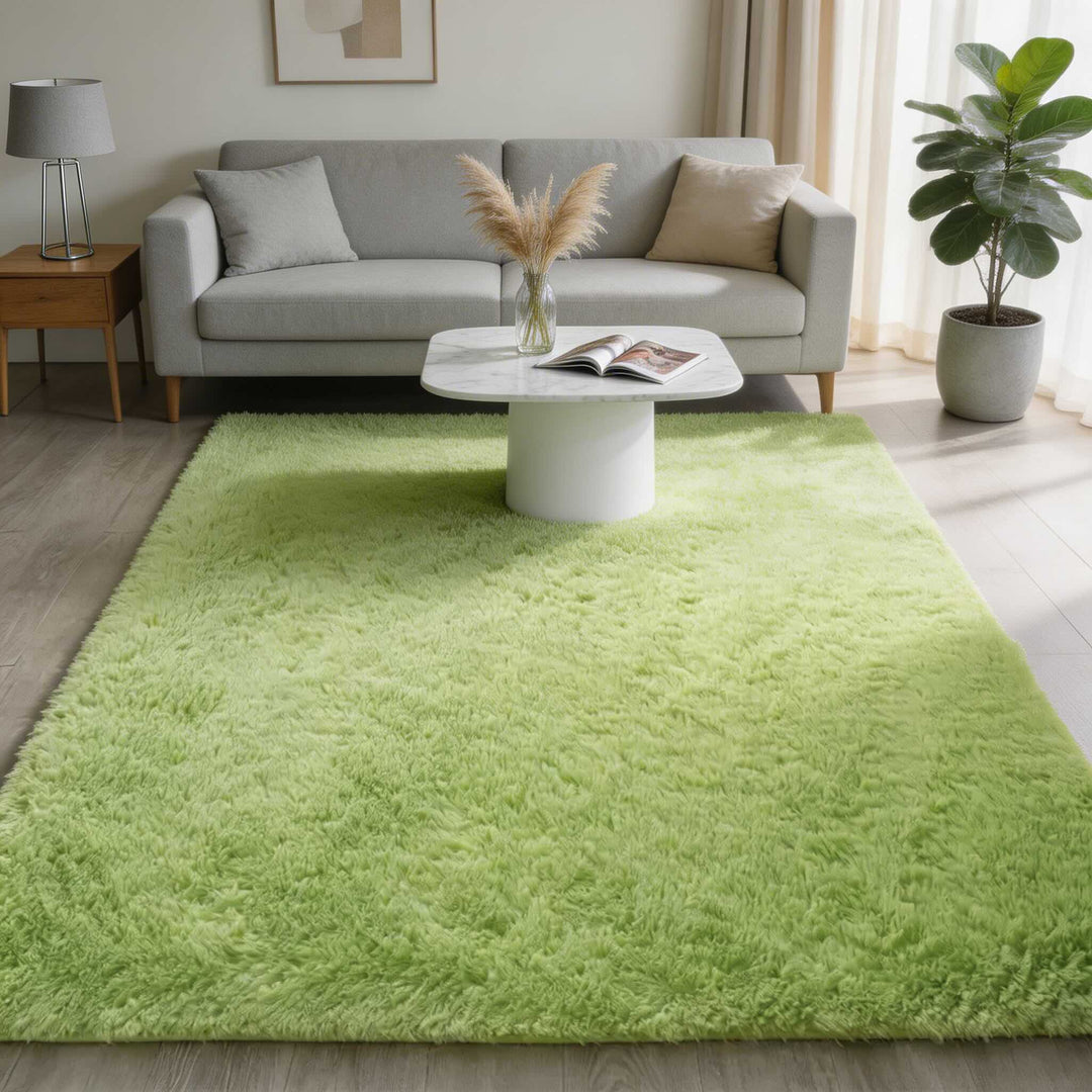 Washable Fluffy Area Rug Soft Polyester Non-Slip for Living Room and Bedroom Use