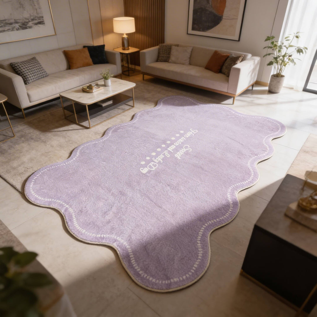 Washable Modern Minimalist Plush Rug Irregular Soft Carpet for Living Room Bedroom