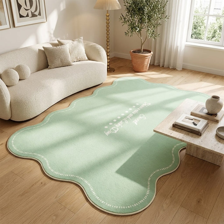 Washable Modern Minimalist Plush Rug Irregular Soft Carpet for Living Room Bedroom