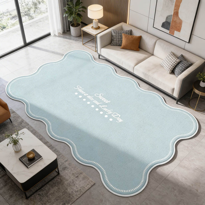 Washable Modern Minimalist Plush Rug Irregular Soft Carpet for Living Room Bedroom