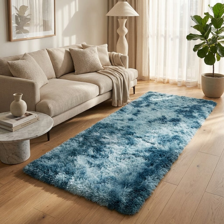 Modern Plush Area Rug Soft Velvet Anti-Slip Design for Living Room Bedroom Kids Room