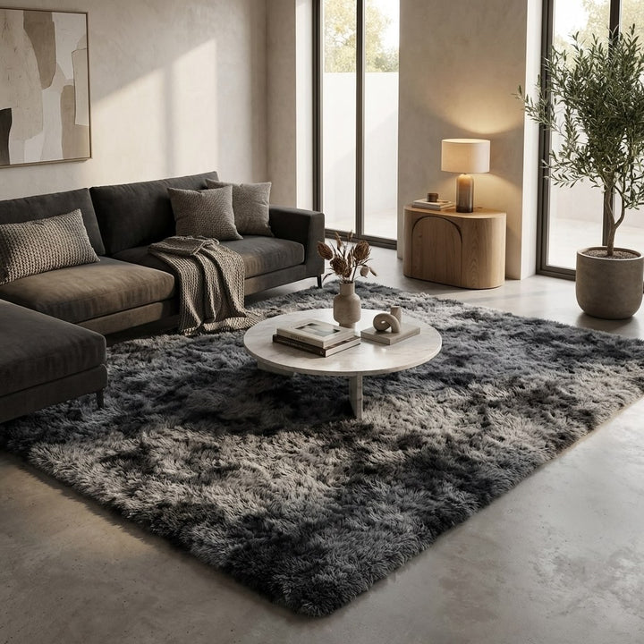 Modern Plush Area Rug Soft Velvet Anti-Slip Design for Living Room Bedroom Kids Room