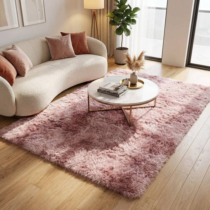 Modern Plush Area Rug Soft Velvet Anti-Slip Design for Living Room Bedroom Kids Room