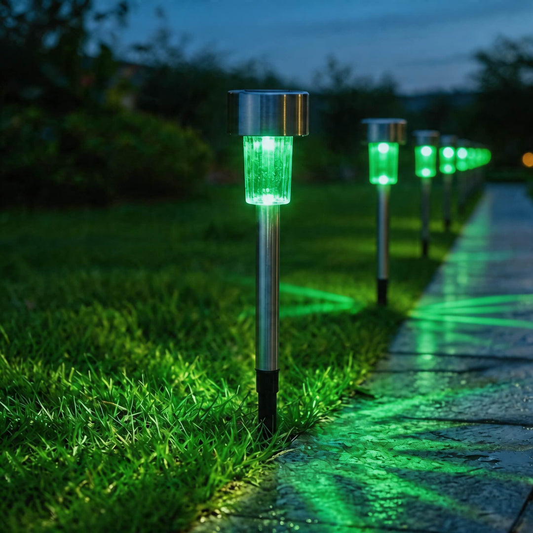 Solar Garden Lights Waterproof Stake-In LED Outdoor Lanterns Automatic Dusk-to-Dawn Eco-Friendly