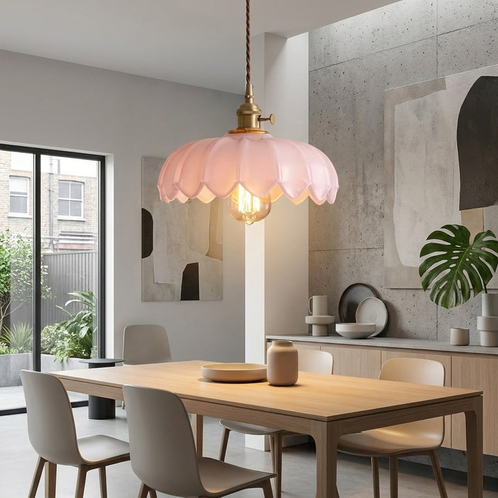 Nordic Floral Glass Adjustable Mini Pendant Light