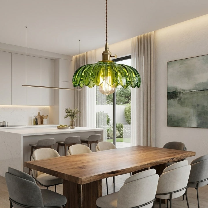 Nordic Floral Glass Adjustable Mini Pendant Light