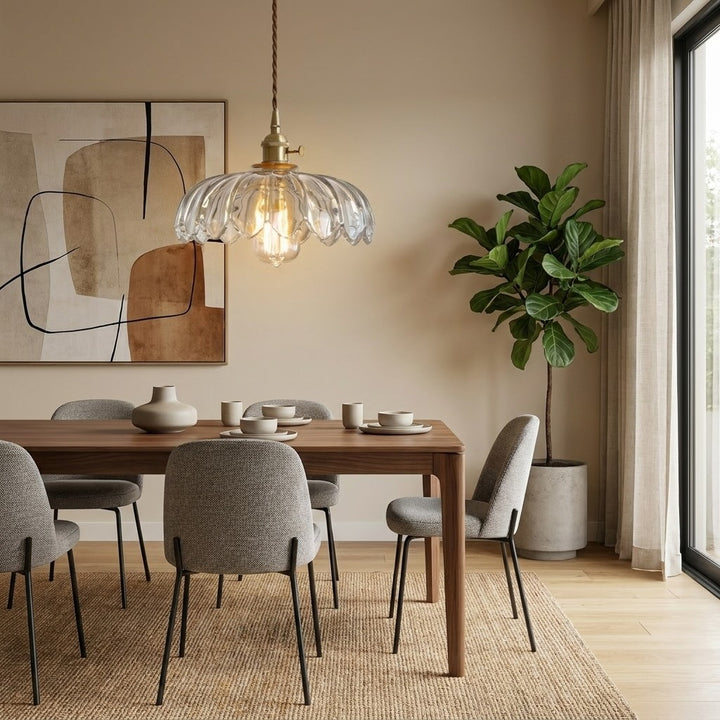 Nordic Floral Glass Adjustable Mini Pendant Light
