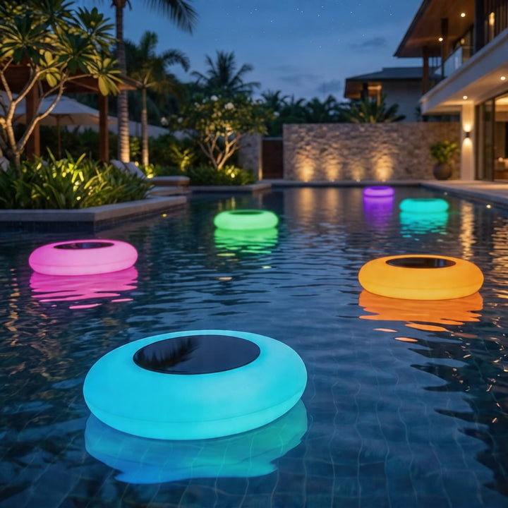 Solar Floating Light Outdoor Waterproof LED with Intelligent Sensor Durable PE Shell