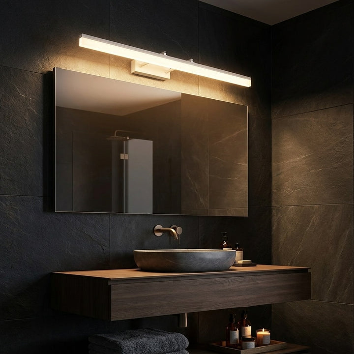 Gold Bathroom Vanity Light Bar Adjustable Stainless Steel 3-Colour Acrylic