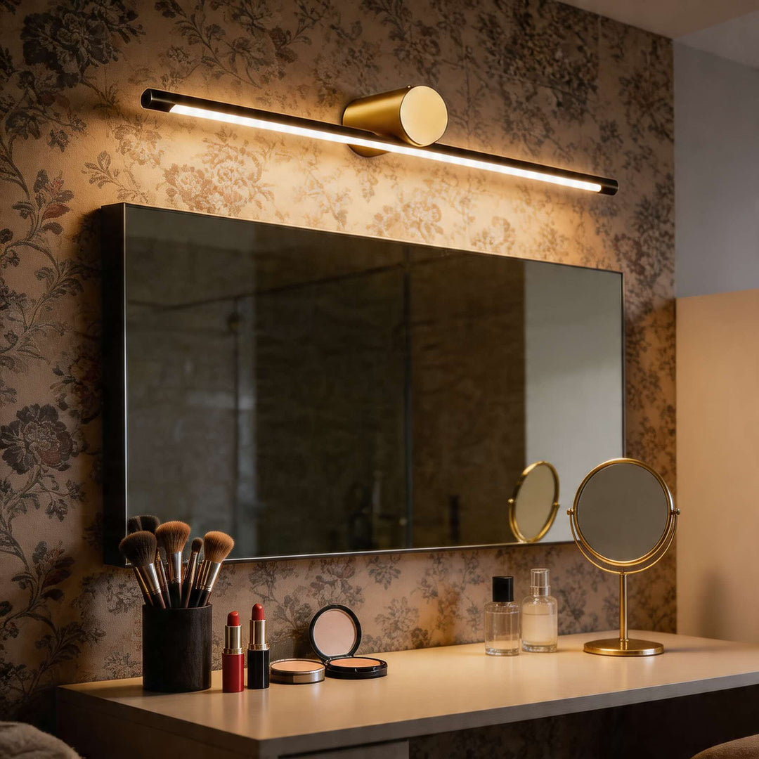 Modern Linear Bathroom Vanity Light Bar Wall Mounted Copper Acrylic LED Dimmable
