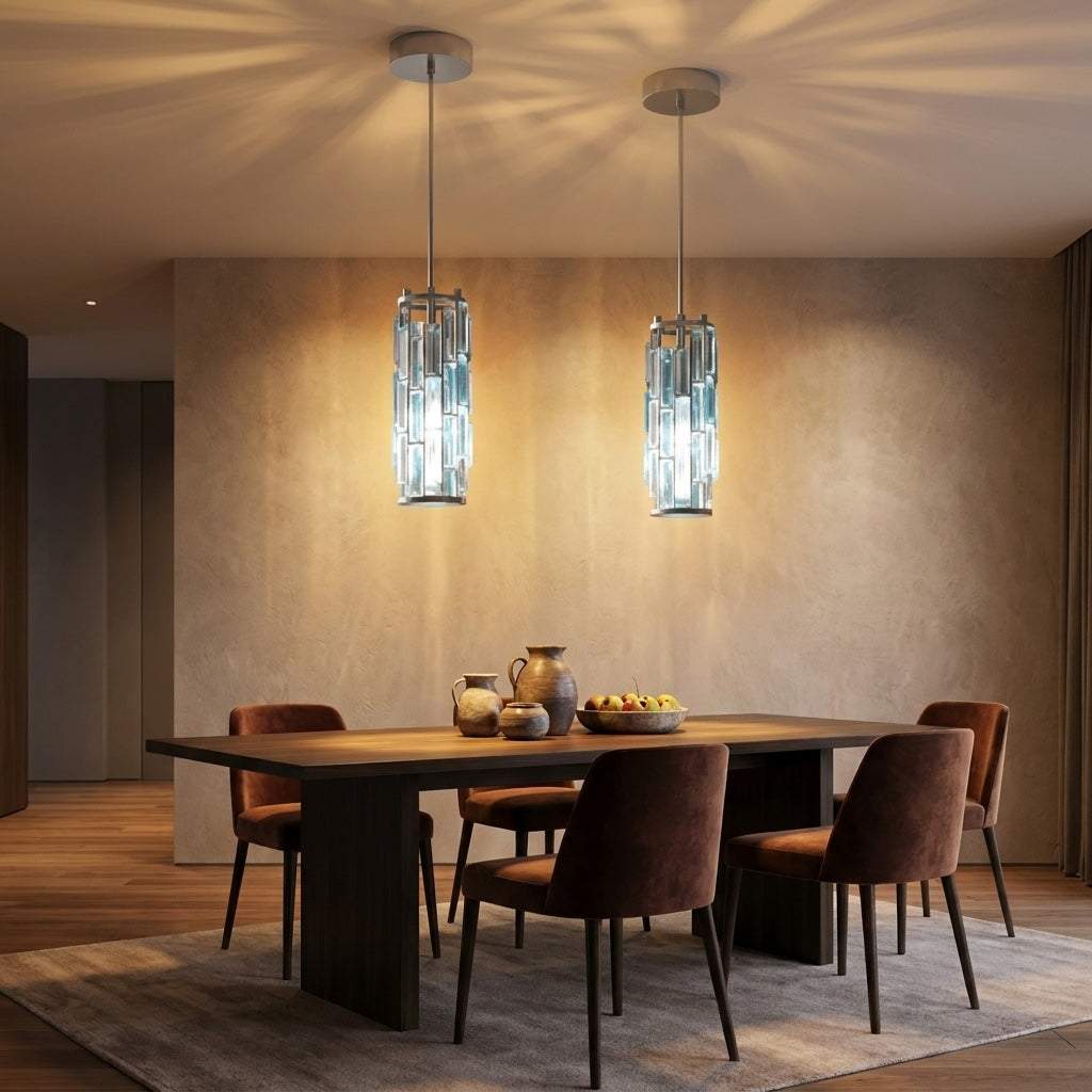 Industrial Crystal Glass Adjustable Mini Pendant Light
