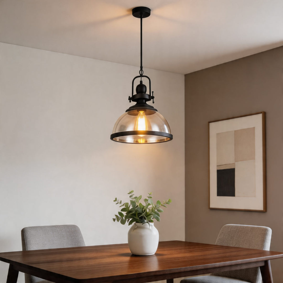 Industrial Crystal Glass Adjustable Mini Pendant Light