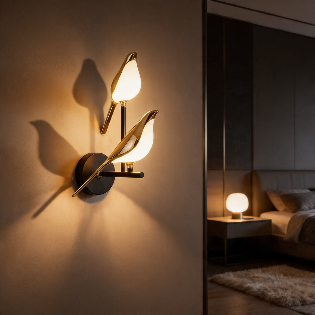 Nordic Wall Light Sconce LED Dimmable Wall Mounted Iron Body Glass Shade
