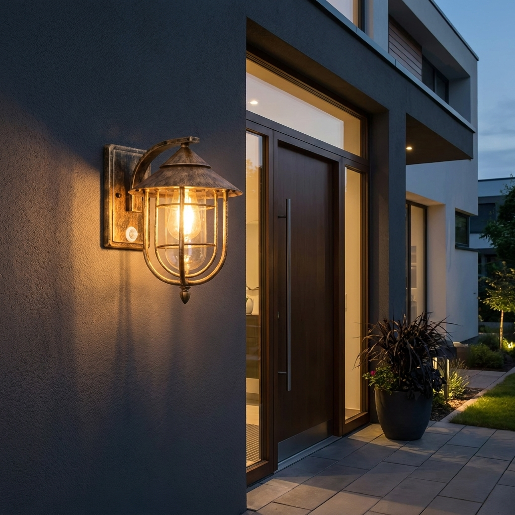 Modern Outdoor Wall Light Waterproof LED Motion Sensor Wall Mounted Durable for Courtyard and Balcony