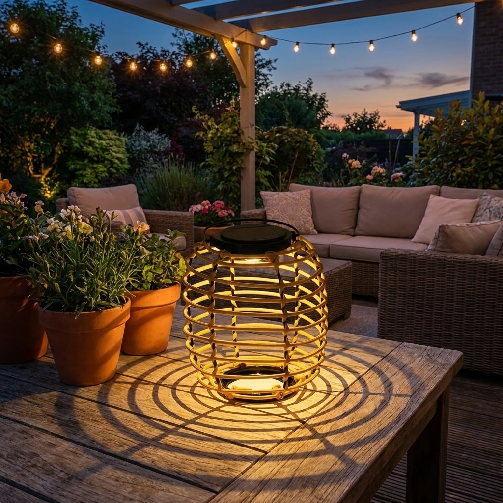 Outdoor Solar Lanterns Modern Design Adjustable Waterproof LED Light for Garden and Patio