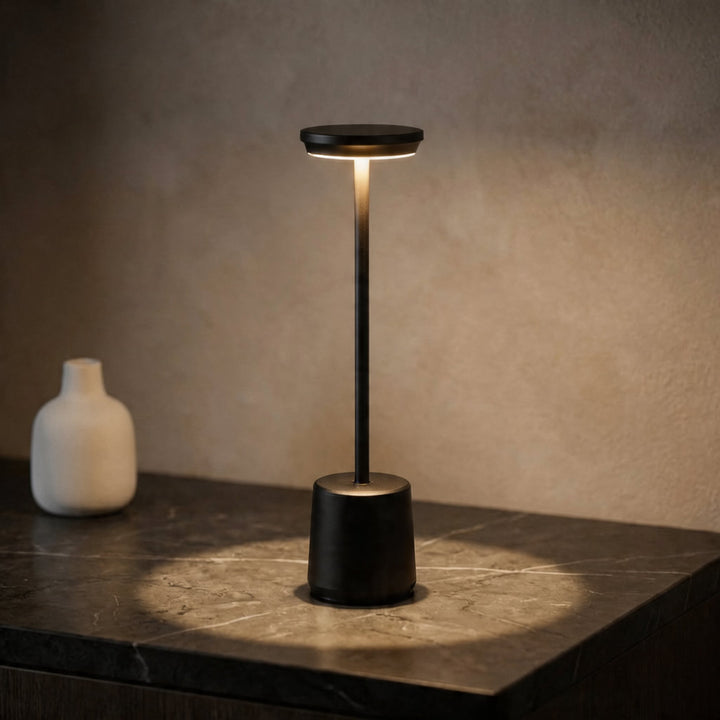 Modern LED Table Lamp Cordless Metal Design Adjustable Color Temperature USB Rechargeable