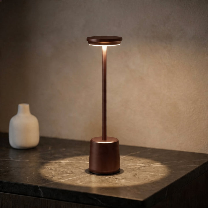 Modern LED Table Lamp Cordless Metal Design Adjustable Color Temperature USB Rechargeable