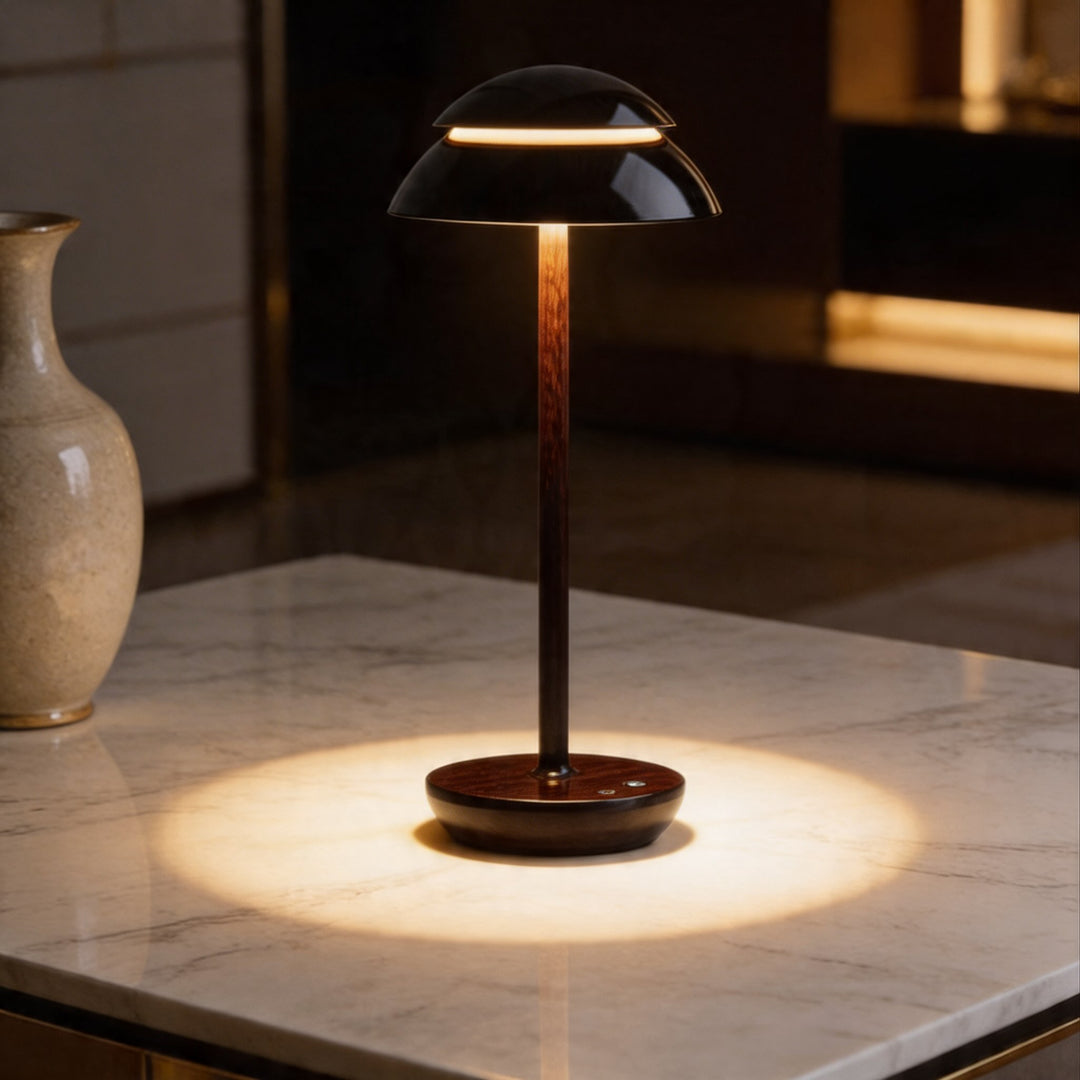 Modern Mushroom Table Lamp Cordless Metal Adjustable LED Touch Control with 3 Color Temperatures