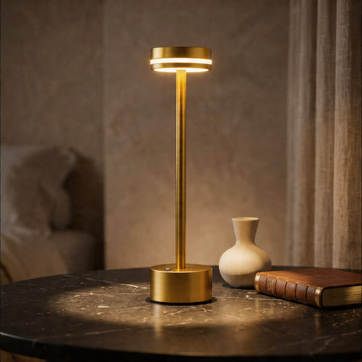 Modern Portable Table Lamp Cordless Aluminum LED Dimmable Touch Control USB Rechargeable