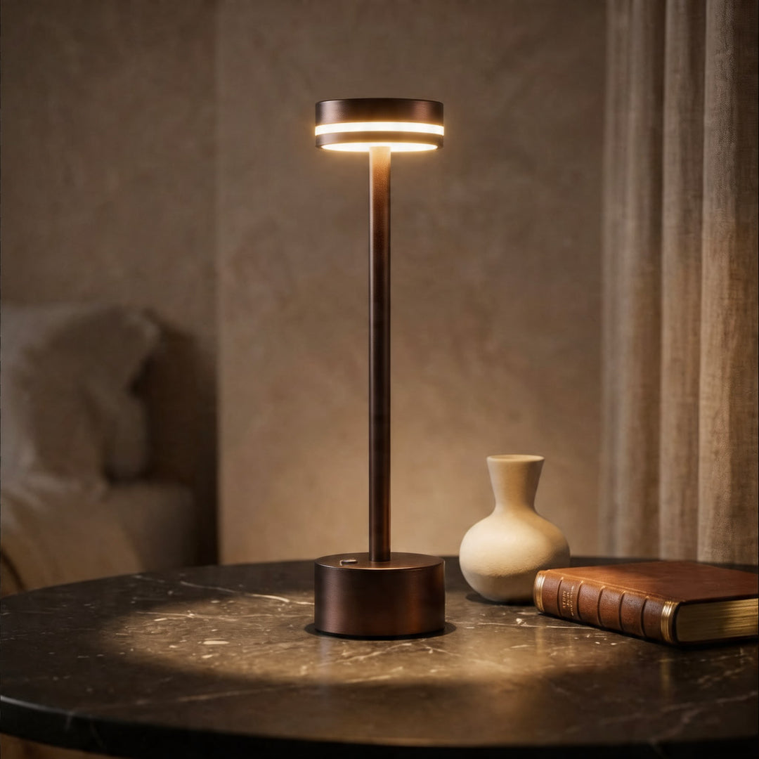 Modern Portable Table Lamp Cordless Aluminum LED Dimmable Touch Control USB Rechargeable