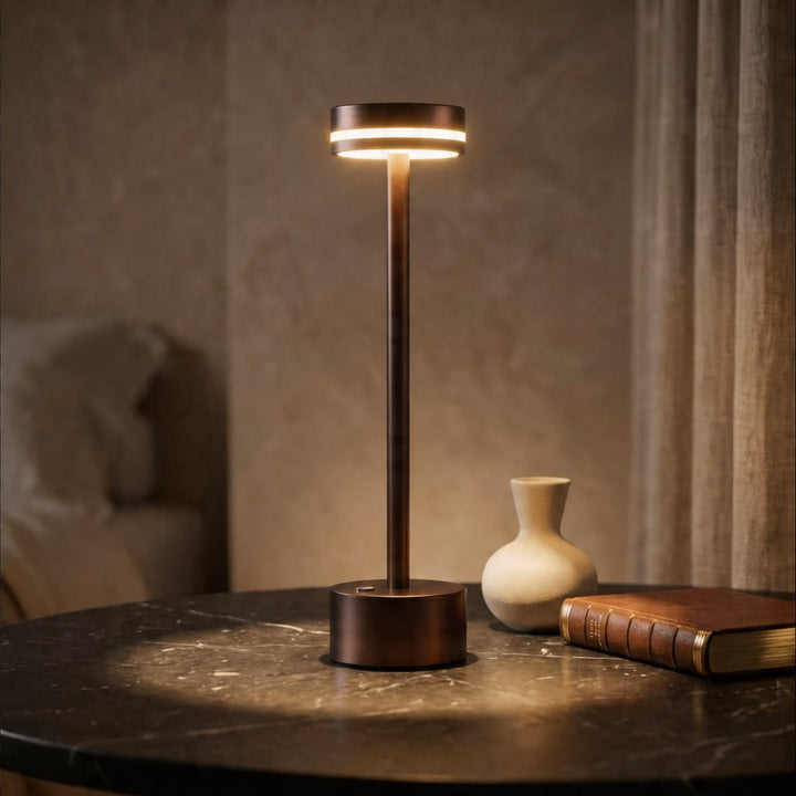 Modern Portable Table Lamp Cordless Aluminum LED Dimmable Touch Control USB Rechargeable