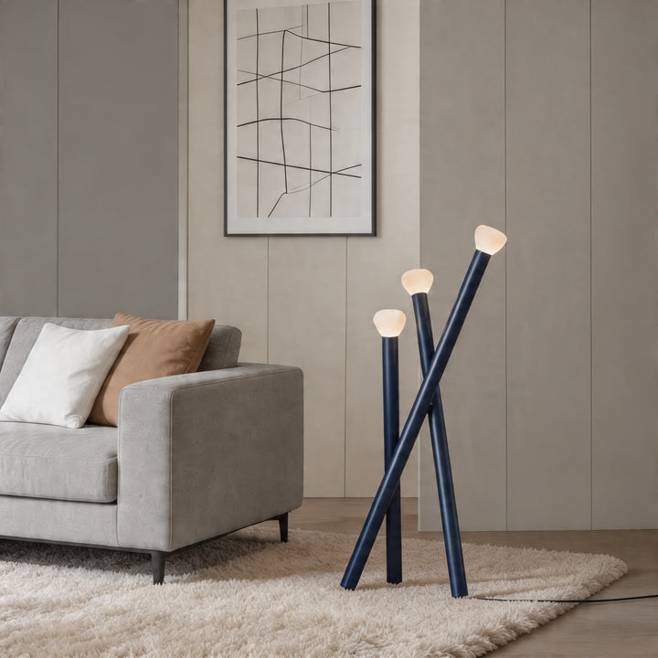 Modern Black Floor Lamp Adjustable Metal LED Light for Living Room Bedroom Study