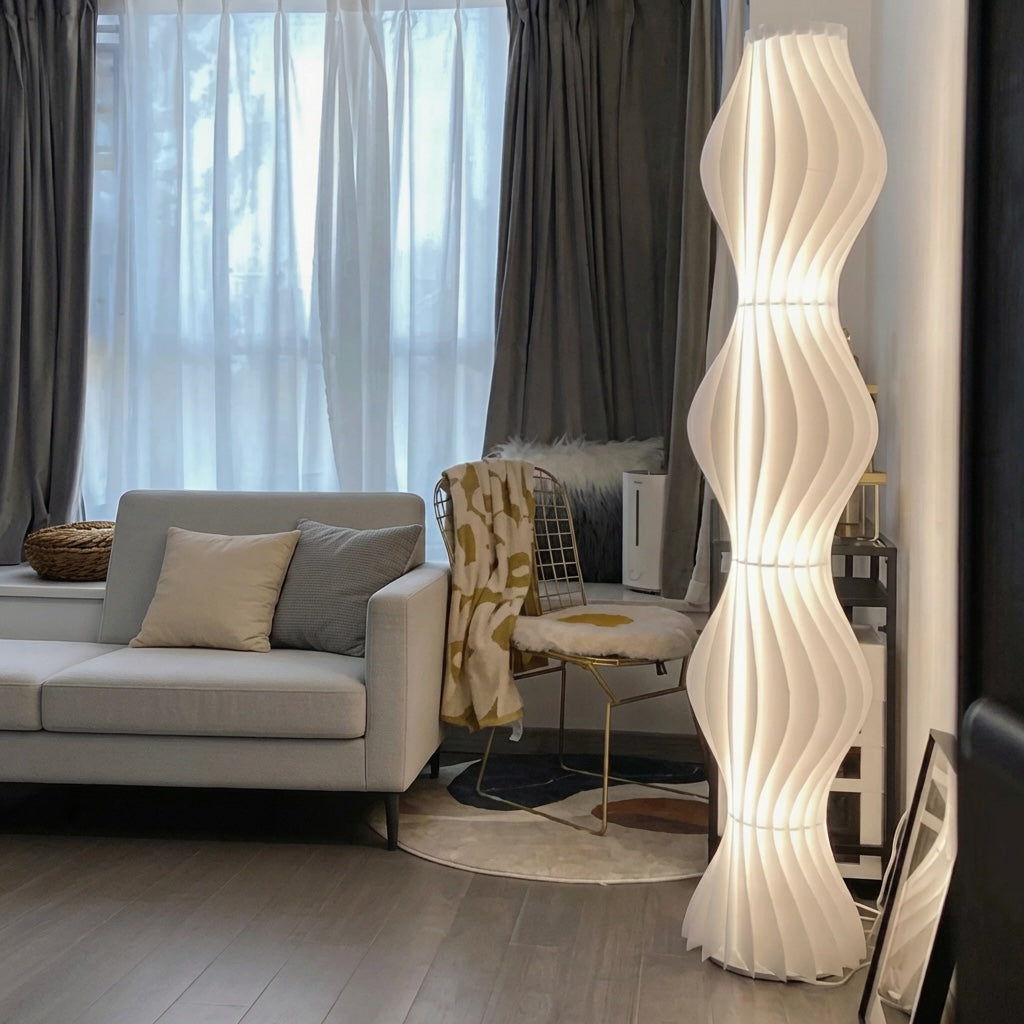 Modern Nordic Floor Lamp Adjustable LED Iron Acrylic Design 69in Height for Living Room and Bedroom