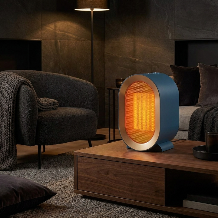 Portable Electric Space Heater Compact Design Adjustable Power PTC Heating Technology 800-1200W
