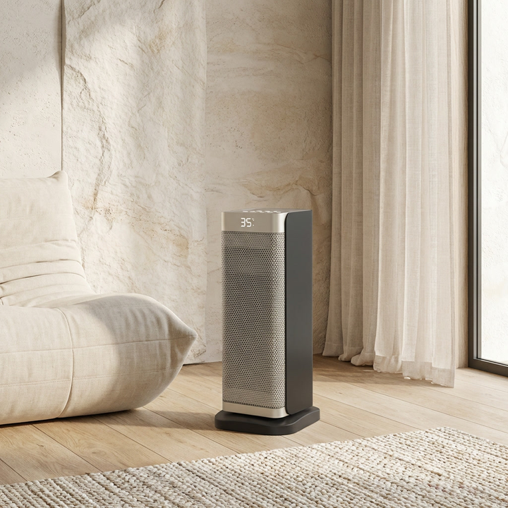 Modern Vertical Electric Heater Portable with Remote Control PTC Technology 2000W Power