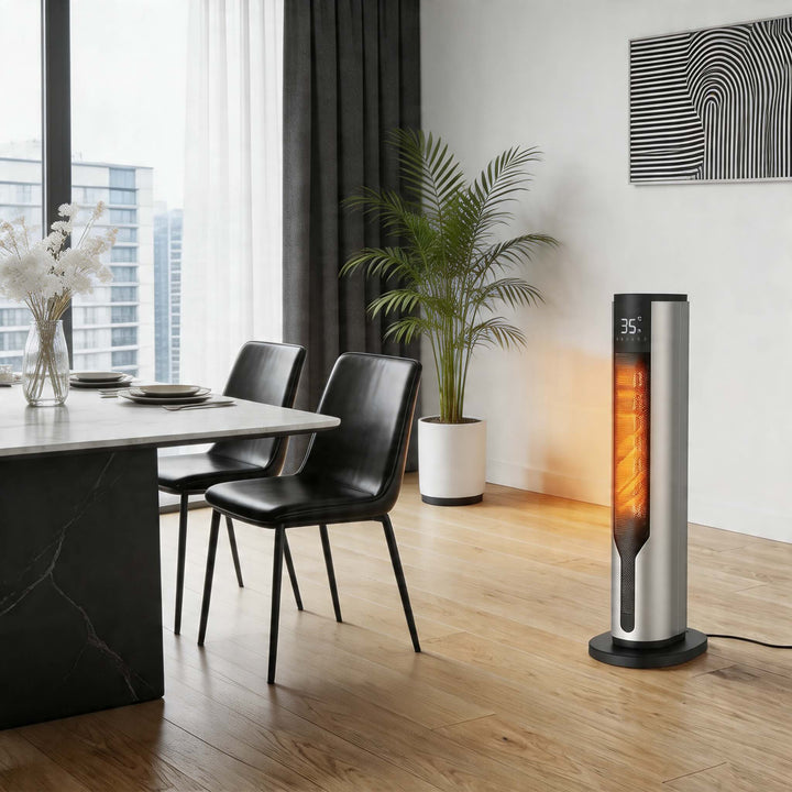 Modern Portable Electric Heater Standing Tower PTC Ceramic 2000W Energy Efficient Heat