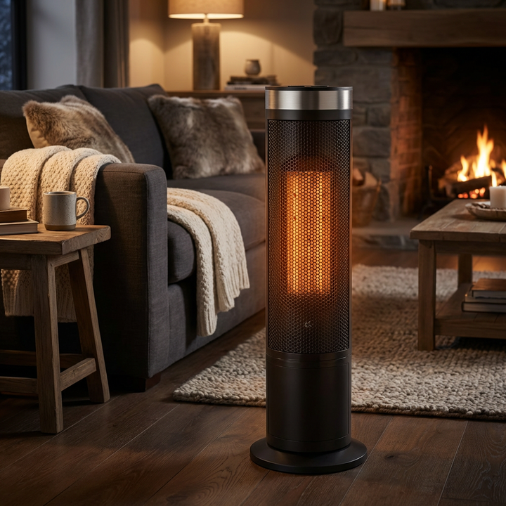Modern Ceramic Vertical Floor Heater with Adjustable Thermostat and Energy Efficient Design 1500W