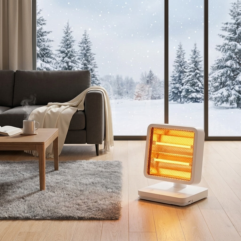 Mini Electric Space Heater Portable Quick Heating Silent Foot Warmer Compact Design 500W Plastic