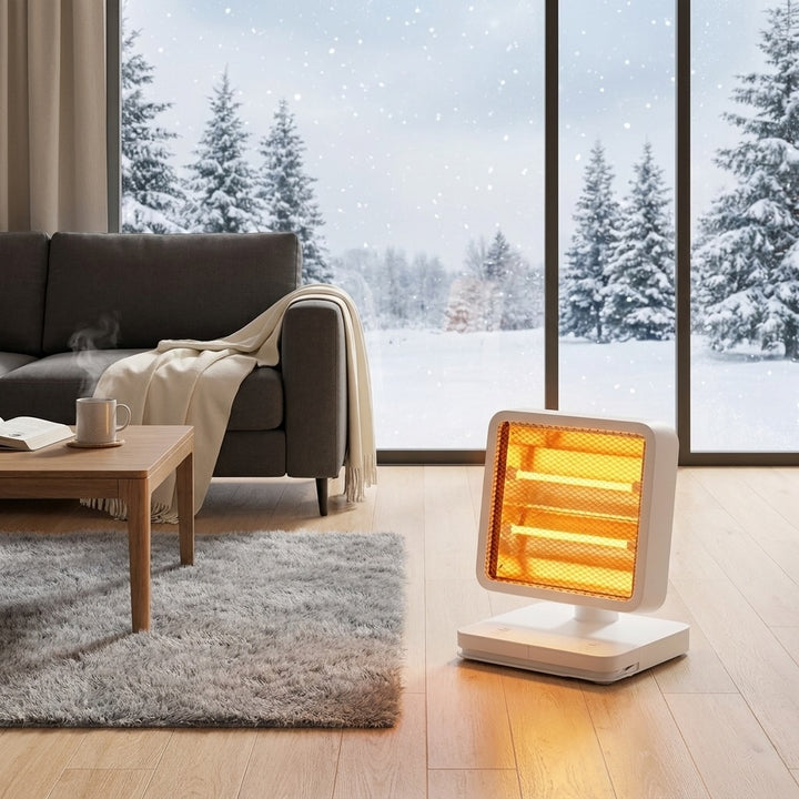 Mini Electric Space Heater Portable Quick Heating Silent Foot Warmer Compact Design 500W Plastic