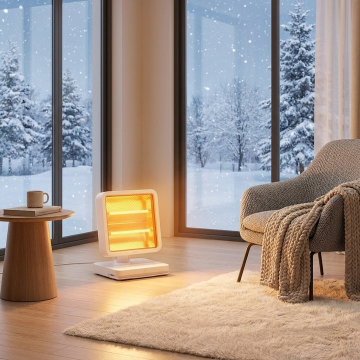 Mini Electric Space Heater Portable Quick Heating Silent Foot Warmer Compact Design 500W Plastic