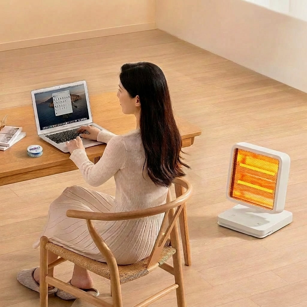 Mini Electric Space Heater Portable Quick Heating Silent Foot Warmer Compact Design 500W Plastic