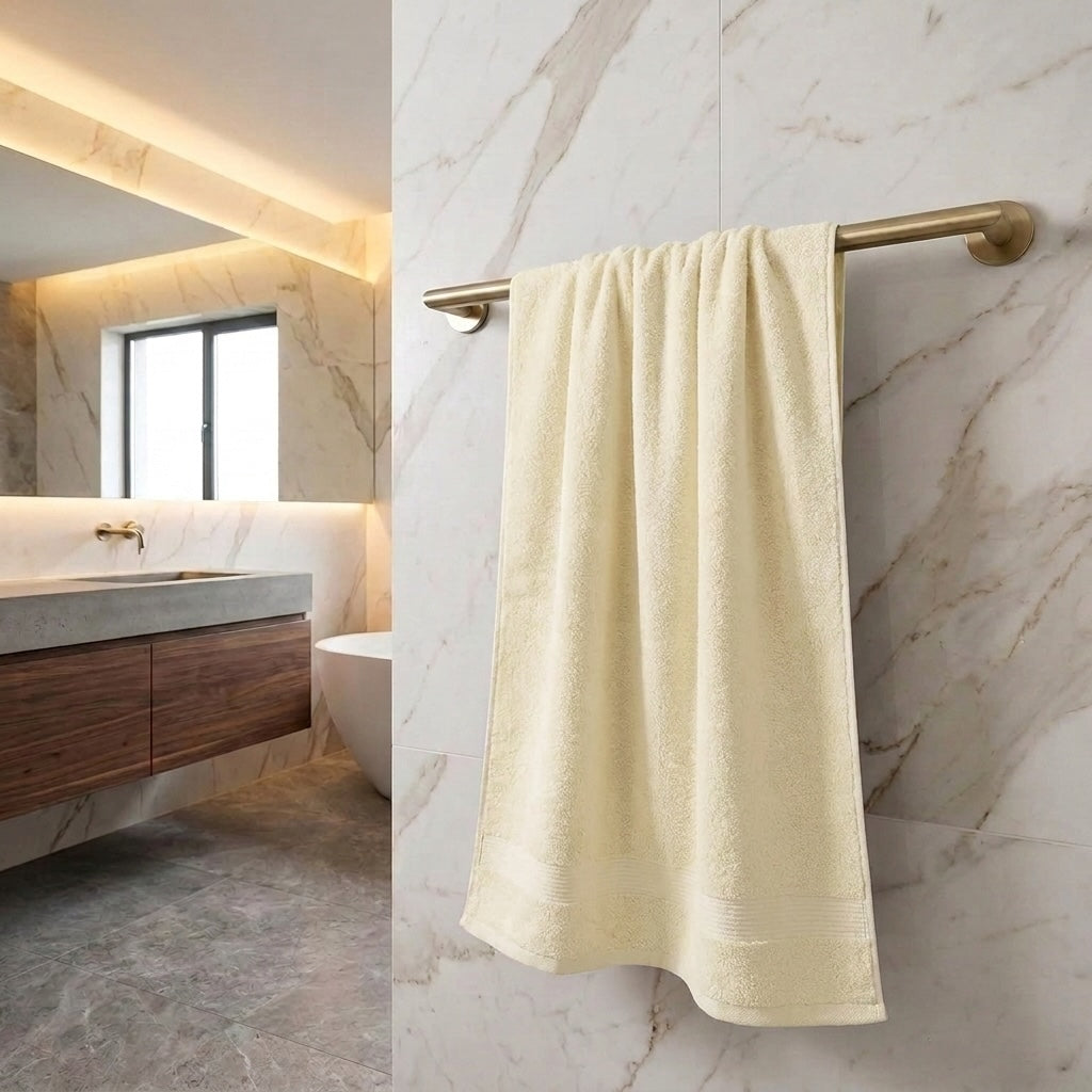 Quick Dry Cotton Bath Towel 28 x 55 inch Thick Absorbent Design for Home and Hotel Use