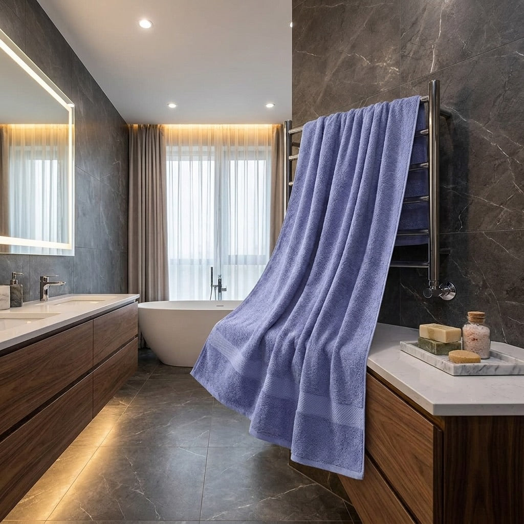 Large Soft Cotton Bath Towel Quick Dry Breathable Absorbent Skin Friendly for Home and Spa Use