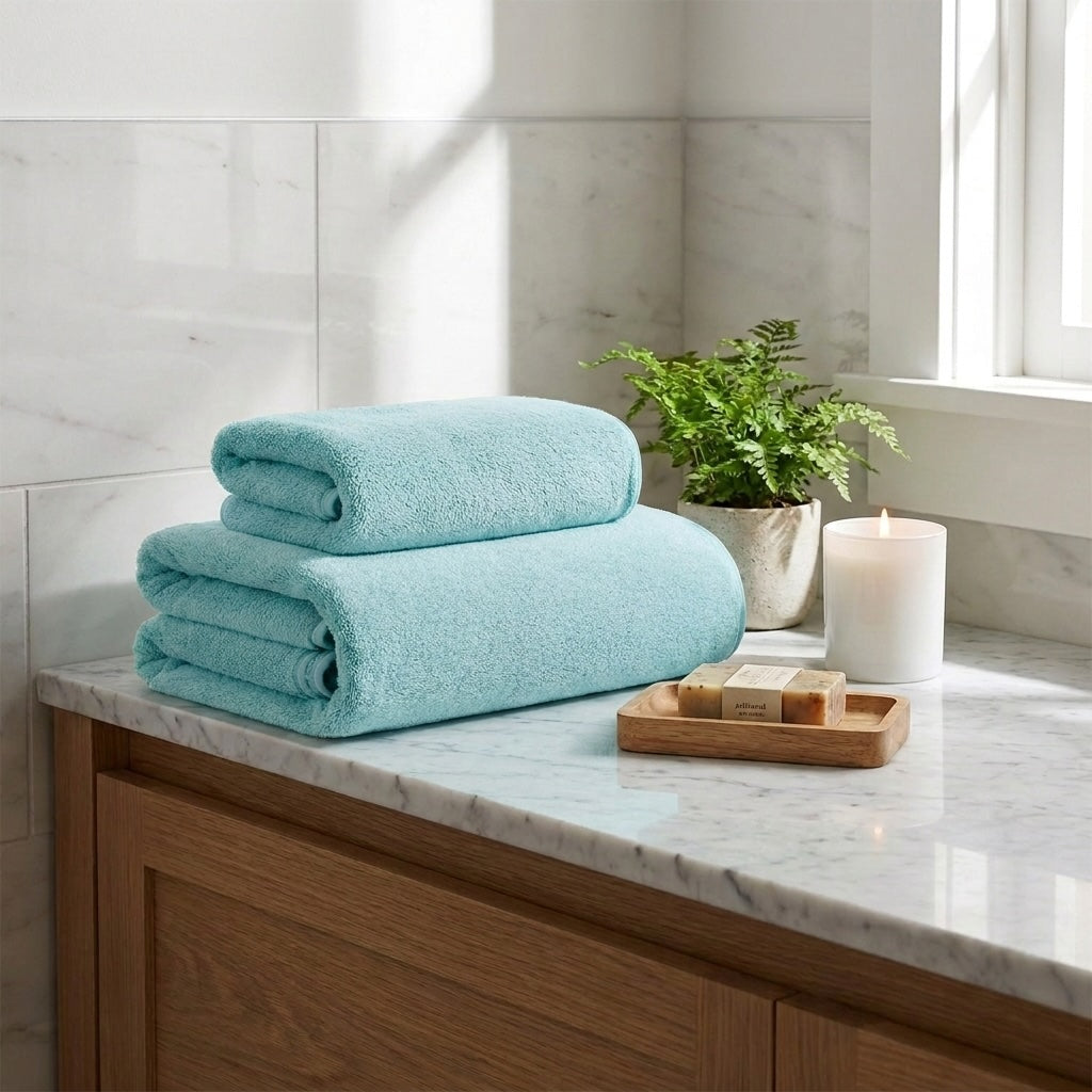 Quick Dry Bath Towels Set Soft Coral Fleece for Home Gym and Face Washing