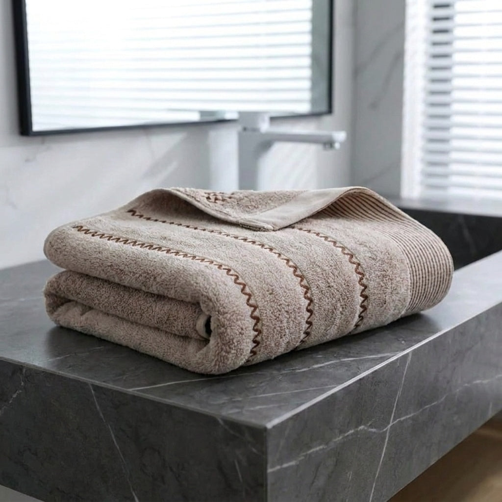 Large Soft Cotton Beach Towel Quick Dry Super Absorbent Durable Double Side Hemmed 27.6x55.1 in