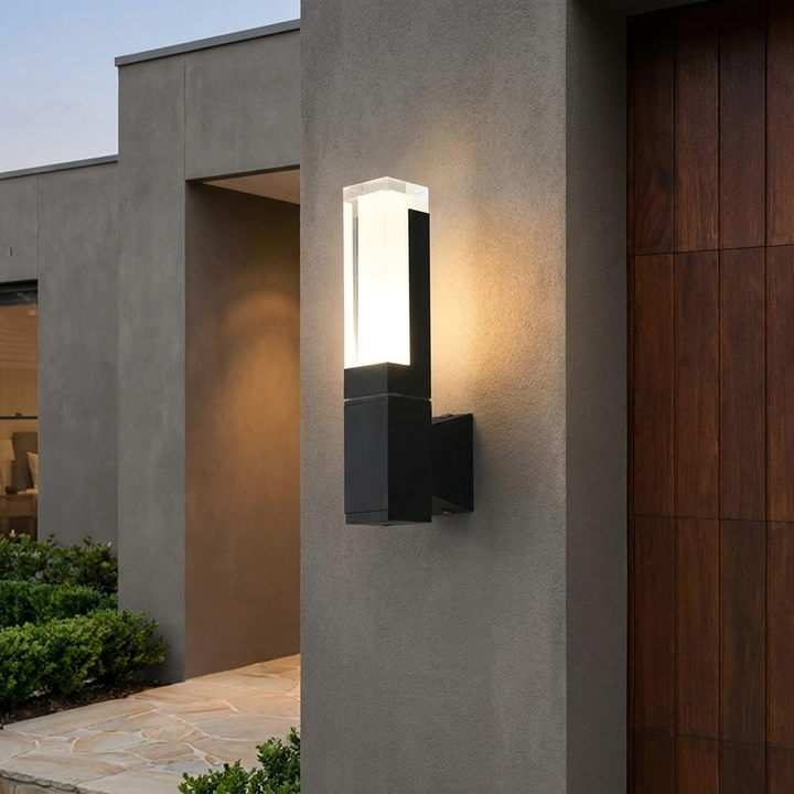 Modern Outdoor Wall Light Motion Sensor Waterproof Adjustable Black 7W 14W for Garden Villa
