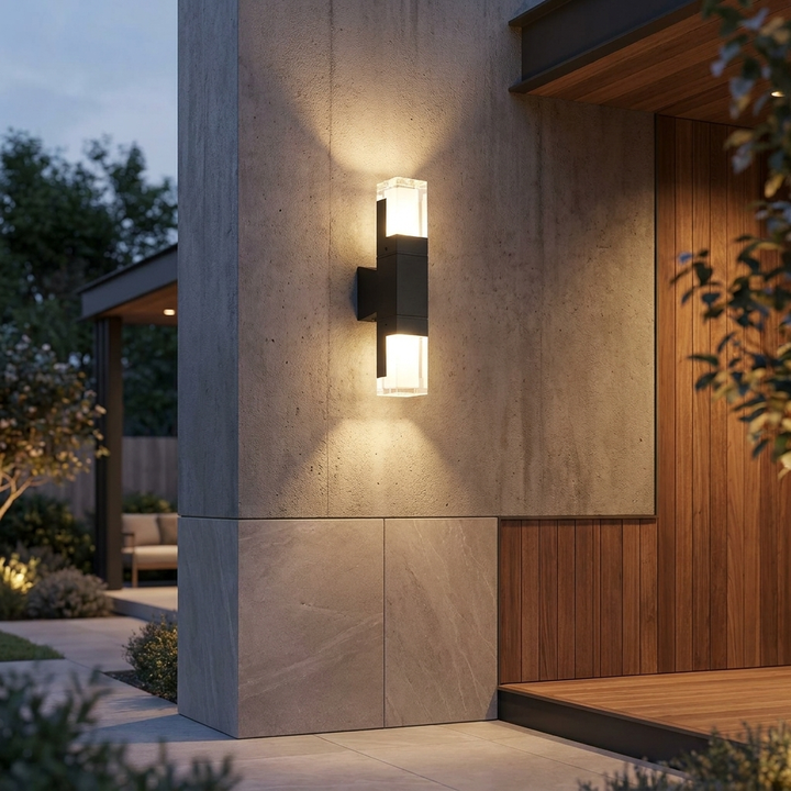 Modern Outdoor Wall Light Motion Sensor Waterproof Adjustable Black 7W 14W for Garden Villa