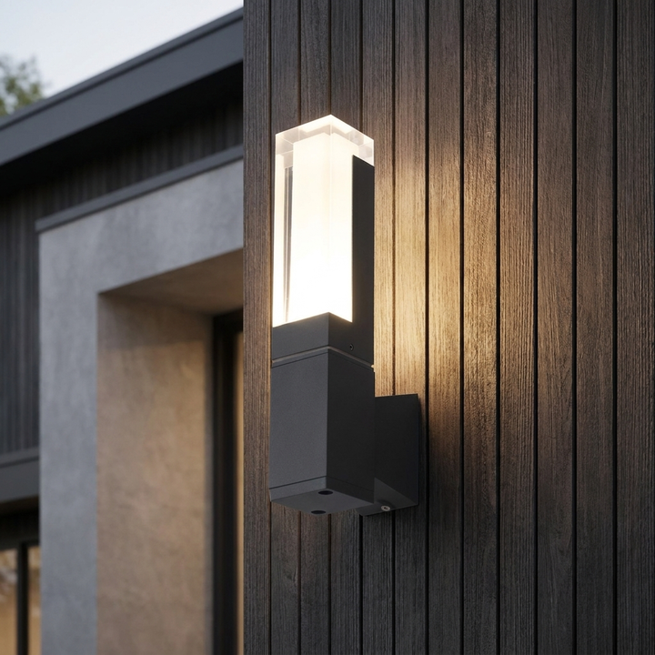 Modern Outdoor Wall Light Motion Sensor Waterproof Adjustable Black 7W 14W for Garden Villa