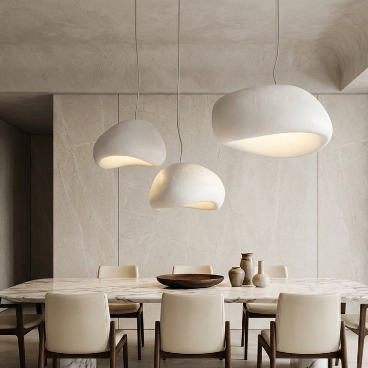 Japandi Wabi Sabi Fiberglass Hanging Pendant Light