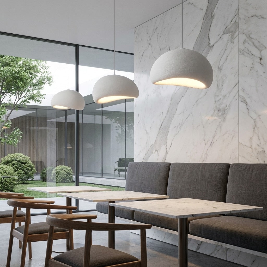 Japandi Wabi Sabi Fiberglass Hanging Pendant Light