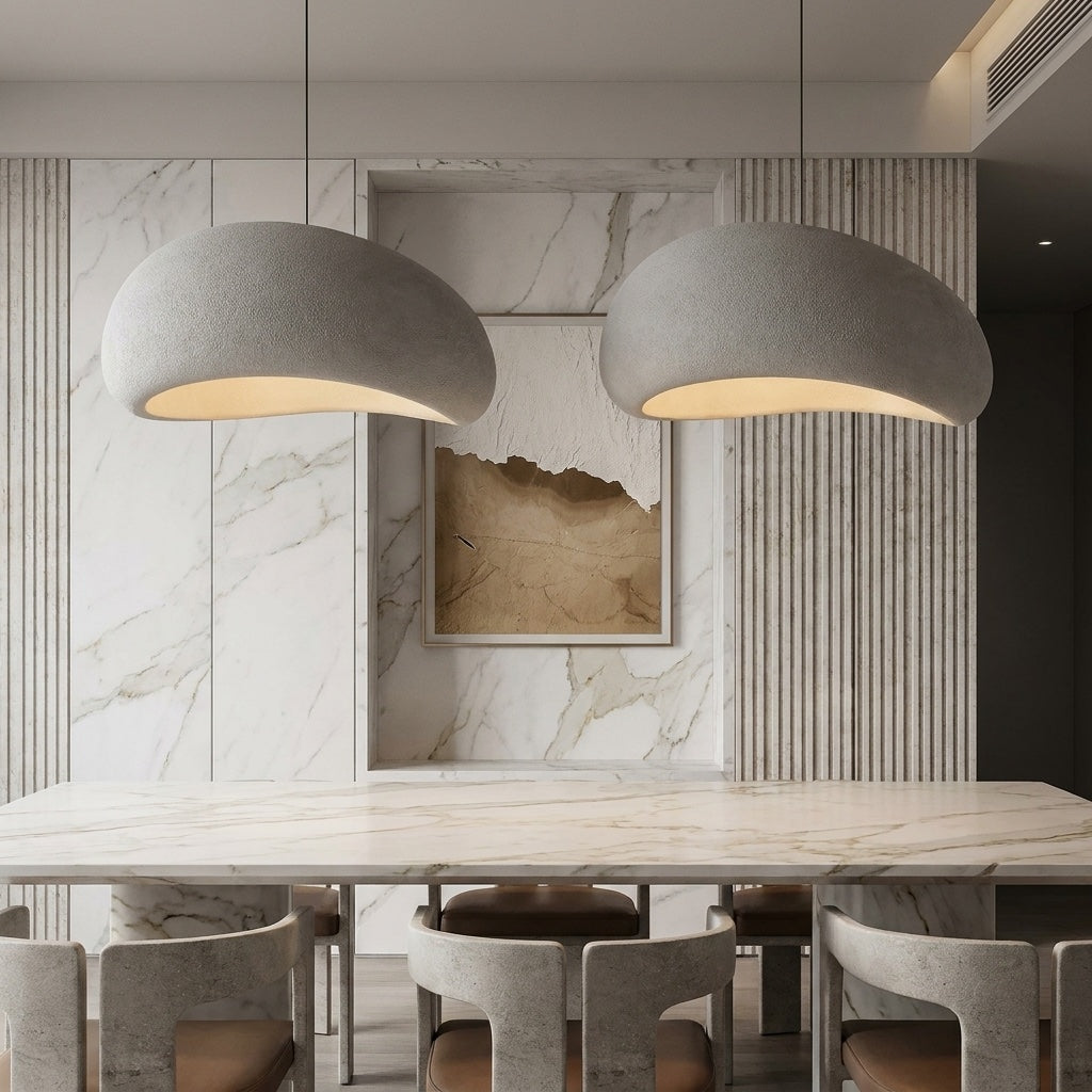 Japandi Wabi Sabi Fiberglass Hanging Pendant Light