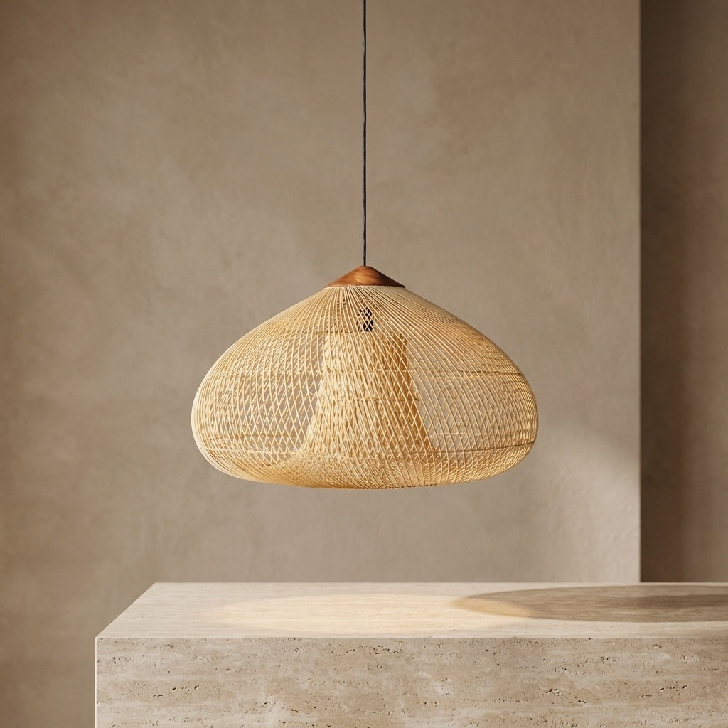Handwoven Rattan Boho Hanging Ceiling Pendant Light