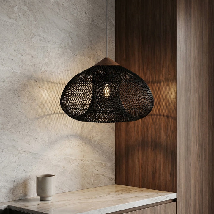 Handwoven Rattan Boho Hanging Ceiling Pendant Light