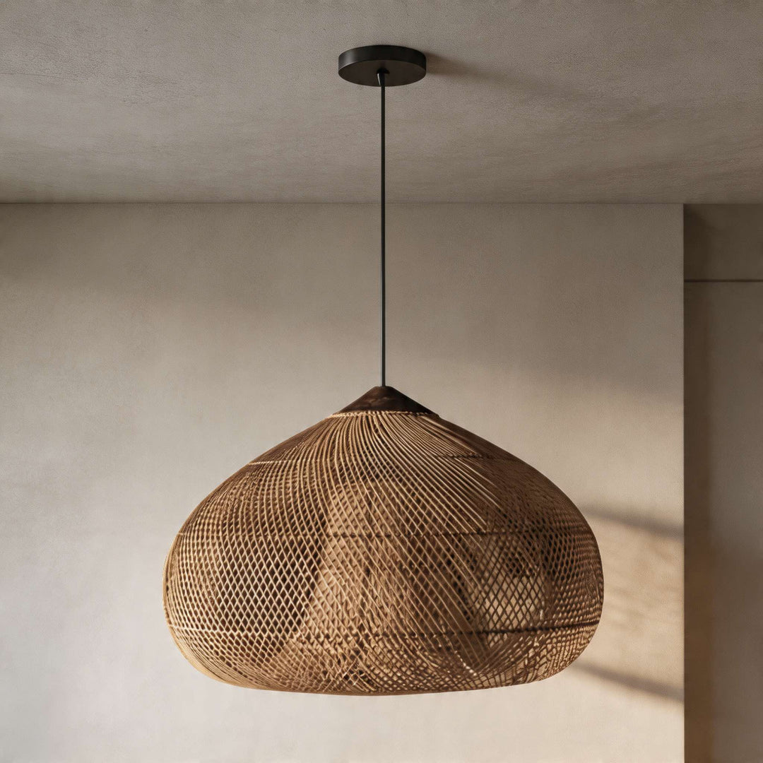 Handwoven Rattan Boho Hanging Ceiling Pendant Light