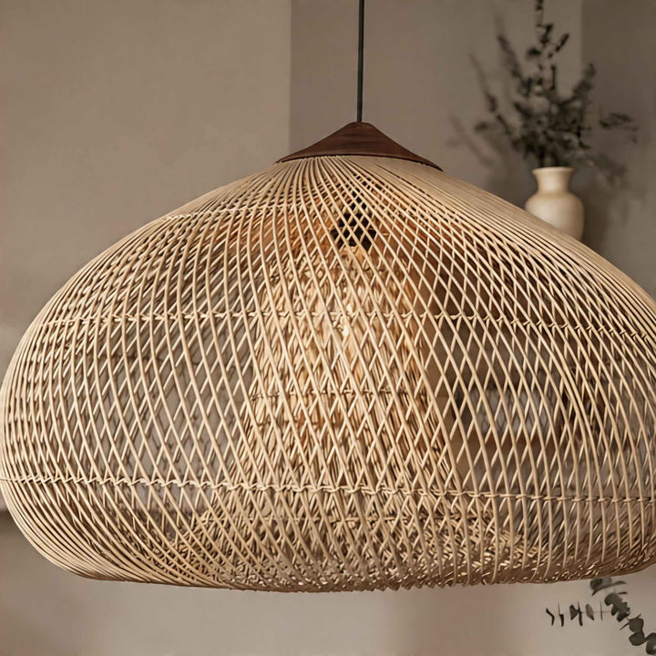 Handwoven Rattan Boho Hanging Ceiling Pendant Light