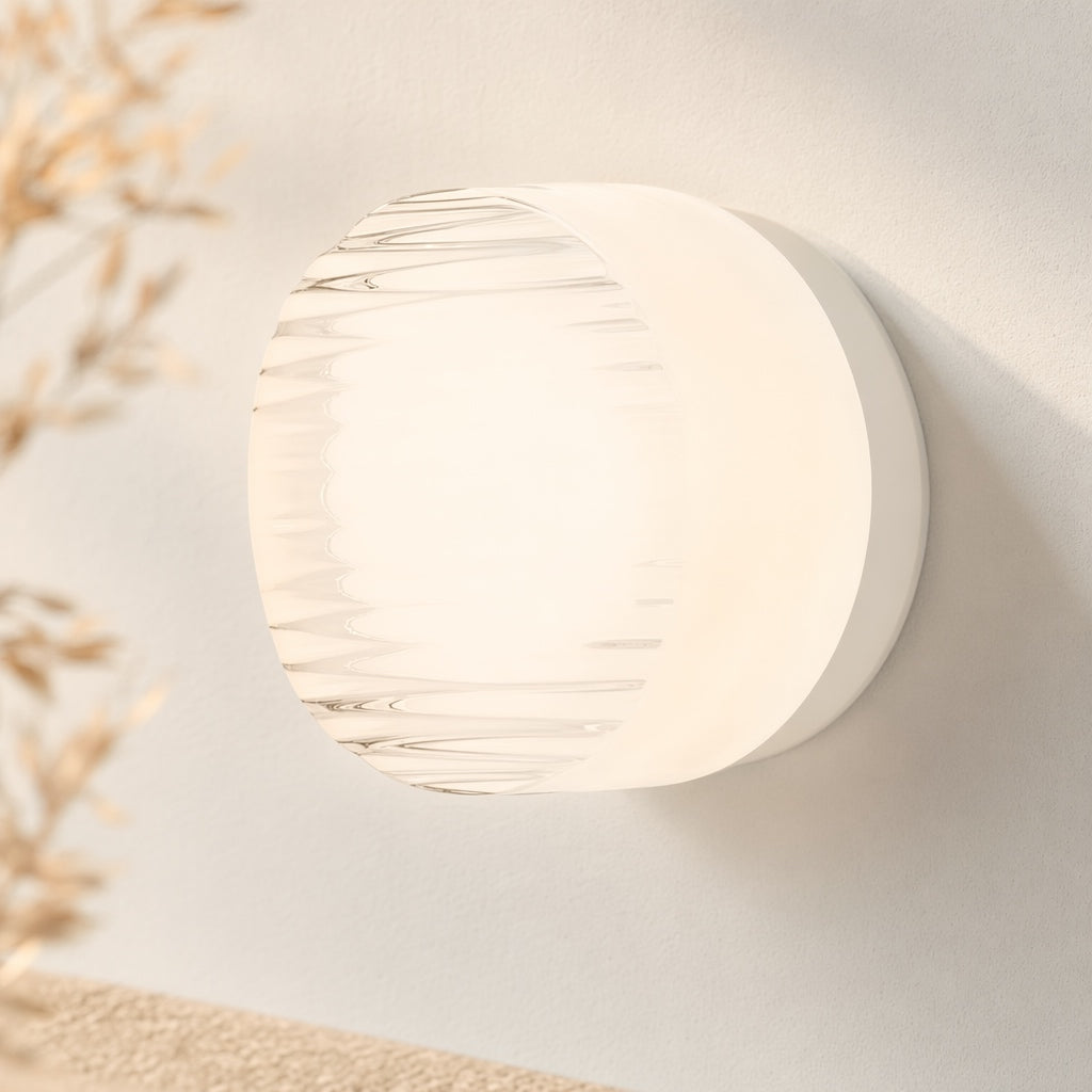 Modern Wall Light Wall Mounted Dimple Glass Aluminum with Smart Light Sensor 3000K